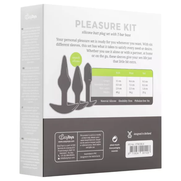 EasyToys Pleasure kit - változatos anál plug szett (fekete)