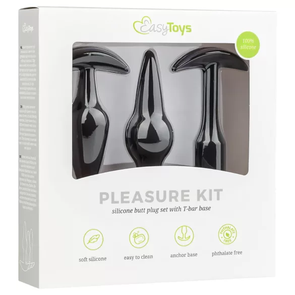 EasyToys Pleasure kit - változatos anál plug szett (fekete)