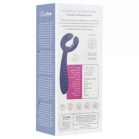 EasyToys Couple - akkus, vízálló párvibrátor (lila)
