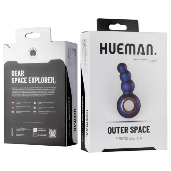 Hueman Outer Space - akkus, gyöngyös anál vibrátor (lila)