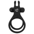 Easytoys Share Ring - vibrációs pénisz- és heregyűrű (fekete)