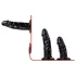EasyToys - felcsatolható alsó tripla dildóval (fekete)