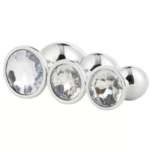 Gleaming Love - anál plug szett - ezüst (3 részes)