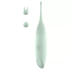   Glam - pontszerű csiklóizgató vibrátor cserélhető fejjel (zöld)