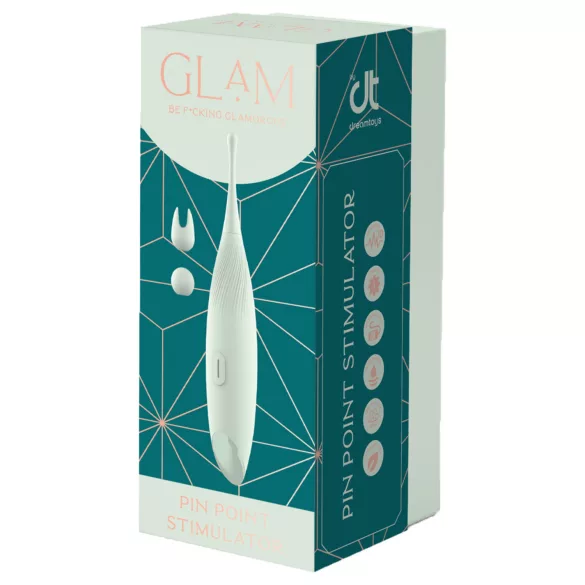 Glam - pontszerű csiklóizgató vibrátor cserélhető fejjel (zöld)