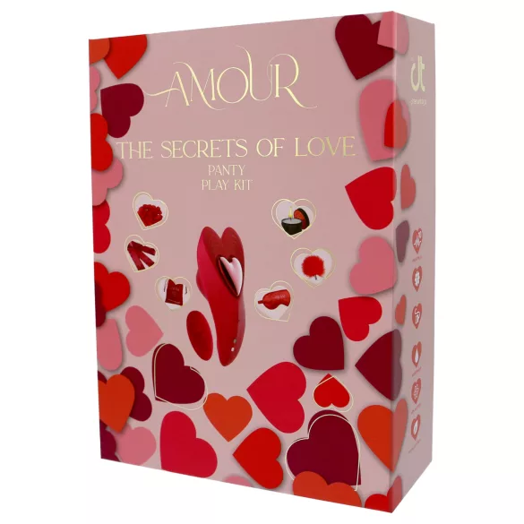 Dreamtoys Amour - hordható bugyi vibrátor szett (piros)