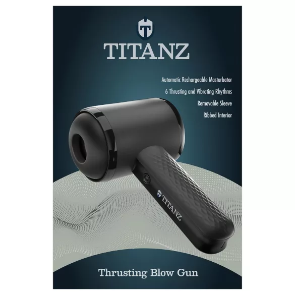 Titanz Thrusting Blow Gun - automata maszturbátor férfiaknak (fekete)