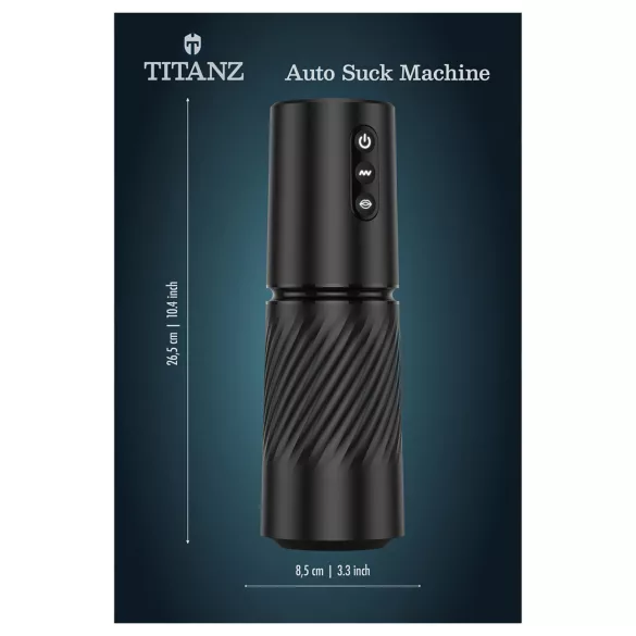 Titanz Auto Suck - automata szívó maszturbátor férfiaknak (fekete)