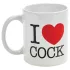 I Love Cock - bögre, erotikus ajándék (fehér)