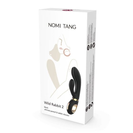 Nomi Tang Wild Rabbit 2 - akkus, csiklókaros G-pont vibrátor (fekete)