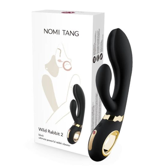 Nomi Tang Wild Rabbit 2 - akkus, csiklókaros G-pont vibrátor (fekete)