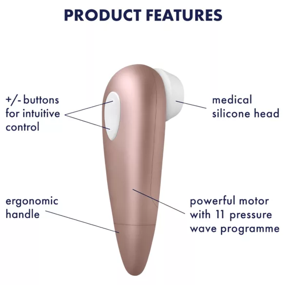 Satisfyer 1 Number One - léghullámos csiklóizgató (barna)