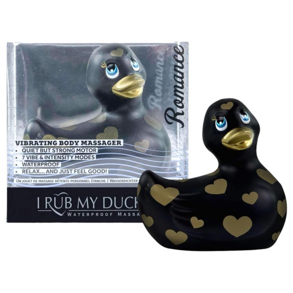 My Duckie Romance 2.0 - csikló vibrátor (fekete-arany)