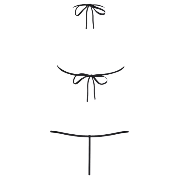 Obsessive Luiza - tulipános, pántos, fekete body (S/M)