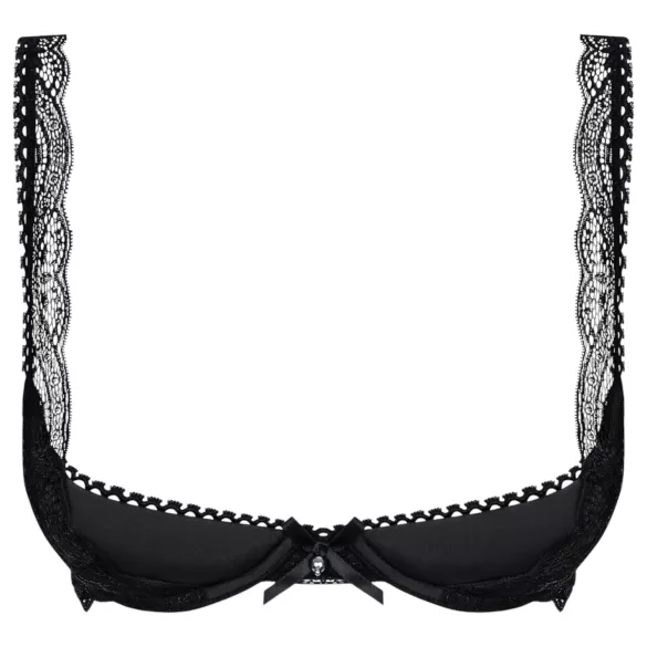 Obsessive Miamor - csipkés push-up melltartó (fekete)