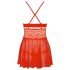 Obsessive 838-BAB-3 - pikáns csipkés babydoll és tanga (piros)
