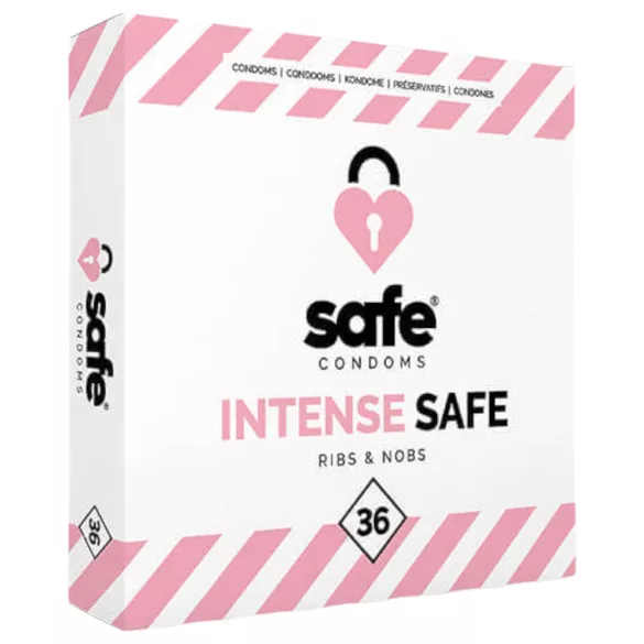SAFE Intense Safe - bordázott és pontozott óvszer (36 db)