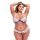 Baci Plus Size - virágos, csipkés melltartó szett (fehér)