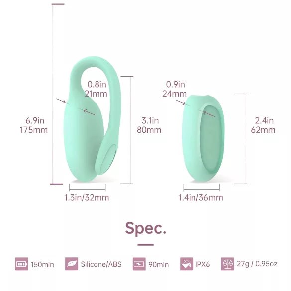 Magic Motion FitCute – App-vezérelt vibrációs gésagolyó (menta)